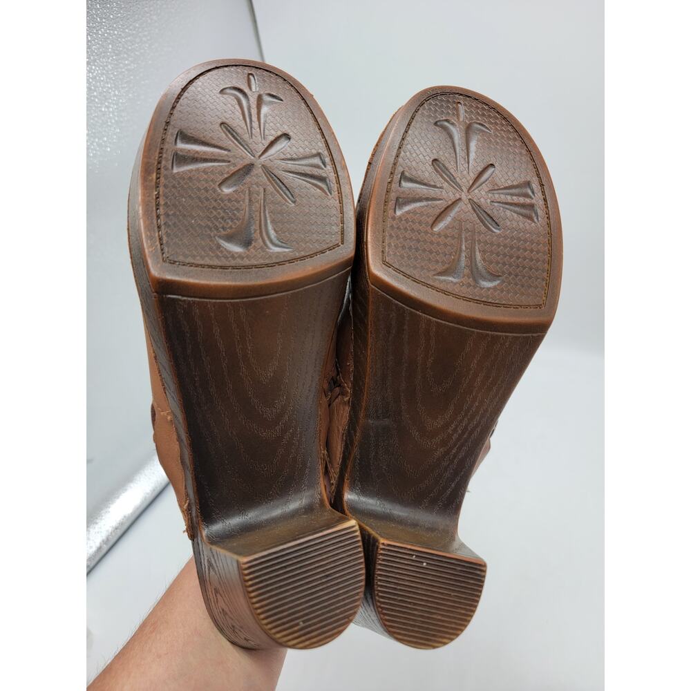 White Mountain Women's Genuine Leather Mule Clog Braided Slip on Brown Size 10M - Picture 6 of 7